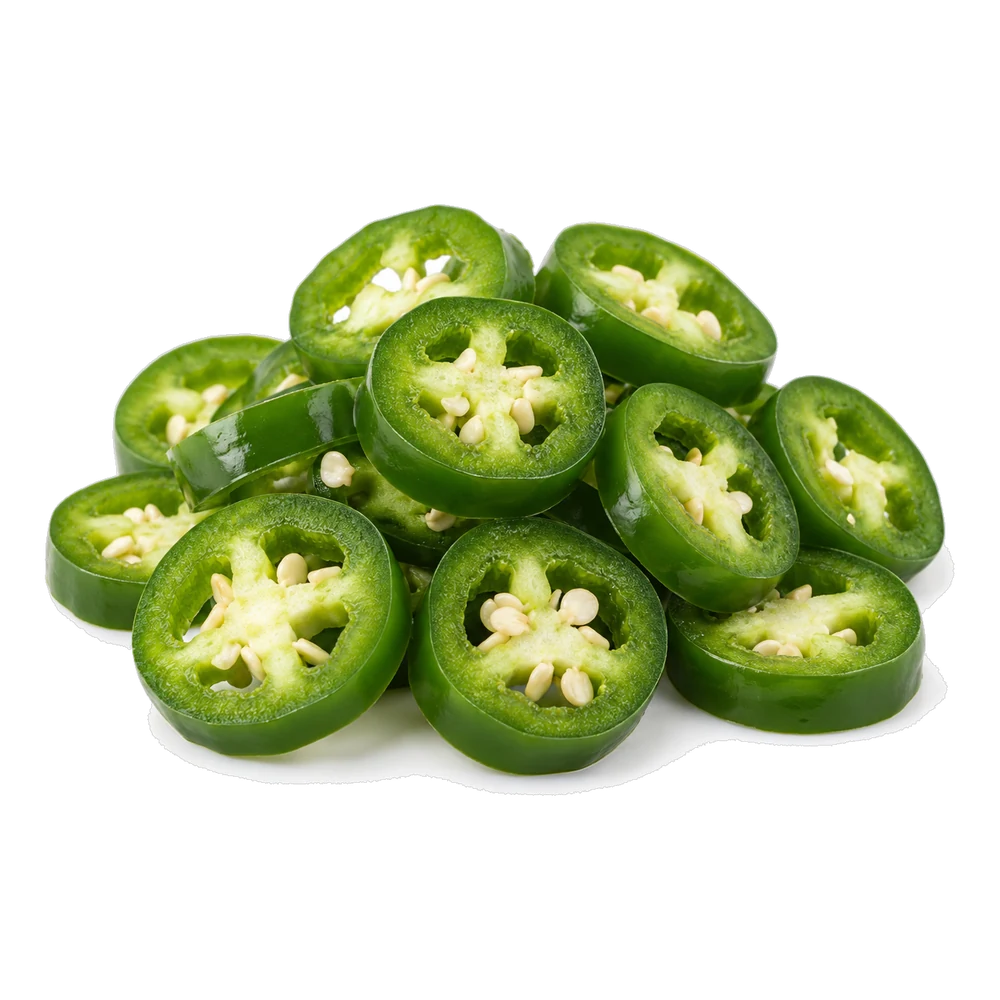 Unbranded product illustration: Piments jalapeño en rondelles
