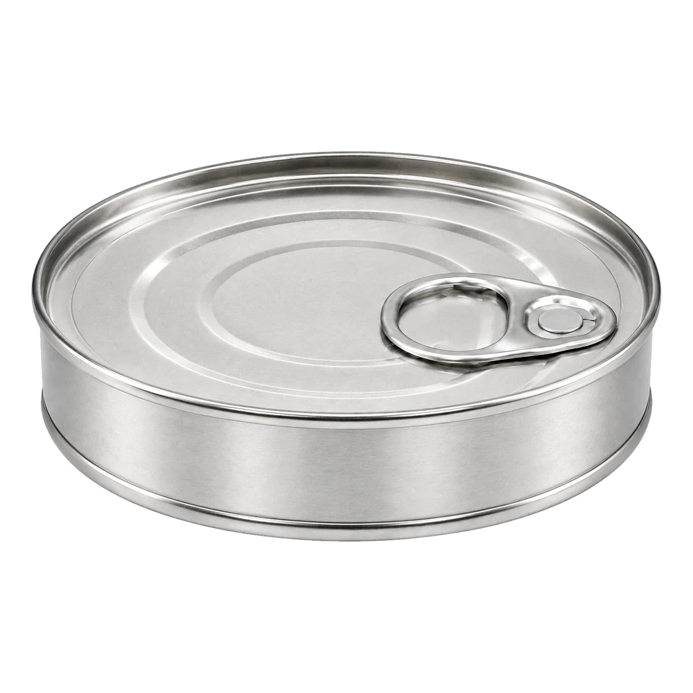 Neutral packaging-format illustration: Round can, tomato range