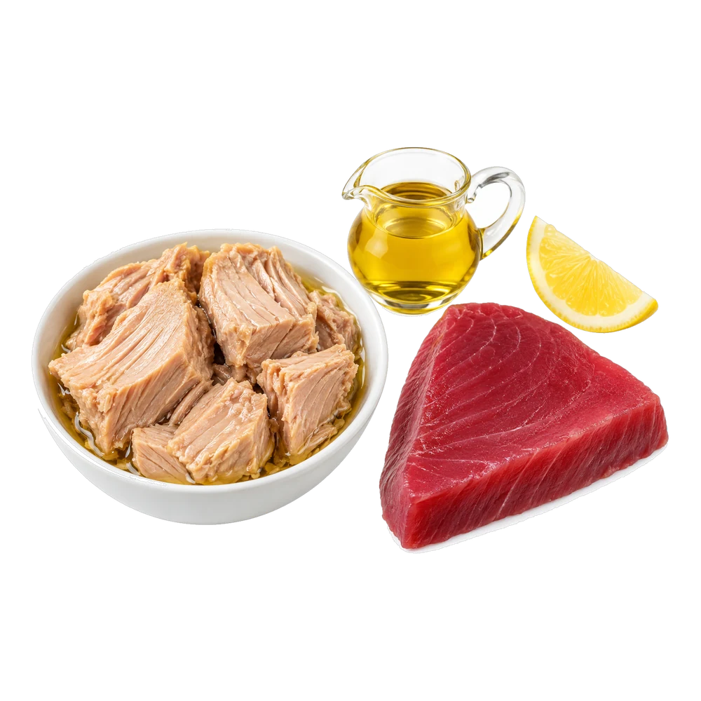 Unbranded product illustration: yellowfin tuna chunk