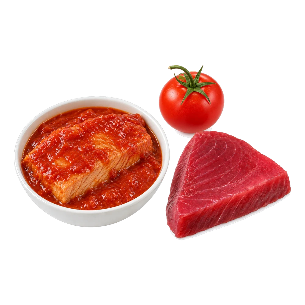 Unbranded product illustration: Whole tuna in tomato sauce
