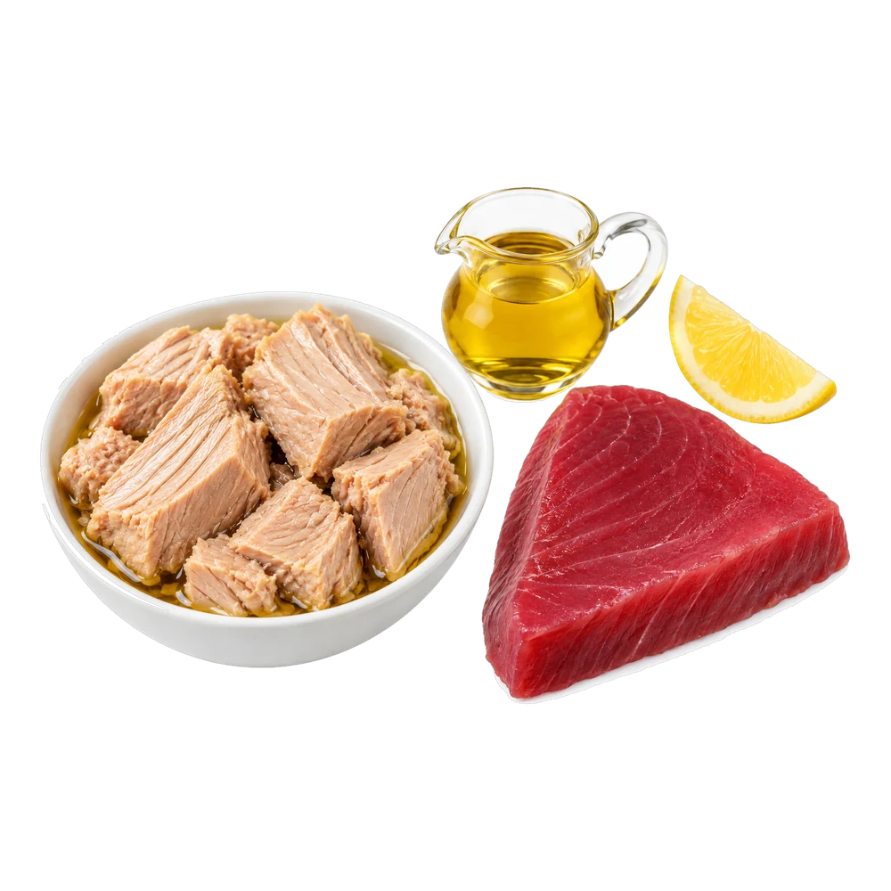 Unbranded product illustration: Yellowfin chunk in oil