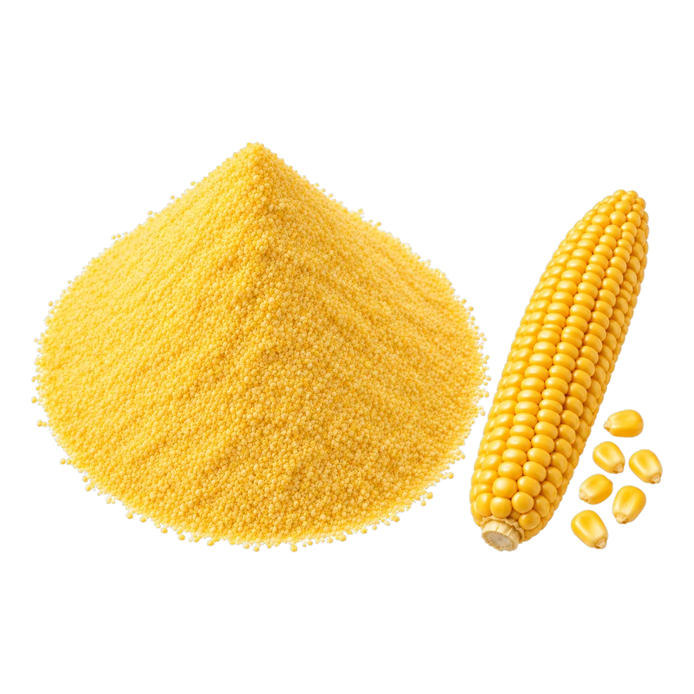 Unbranded product illustration: Cornmeal yellow, degermed