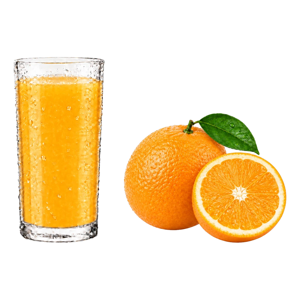 Unbranded product illustration: orange juice from concentrate
