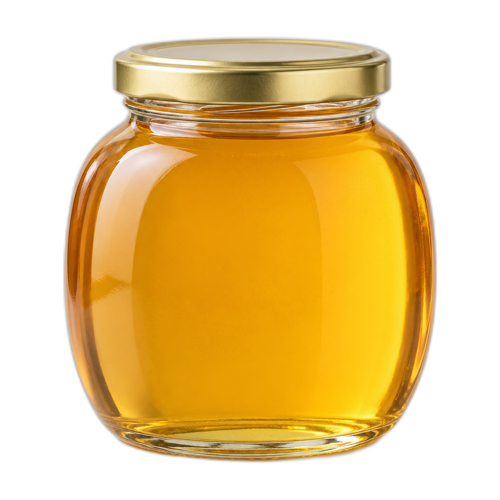 Neutral packaging-format illustration: Oval glass jar, 475 g