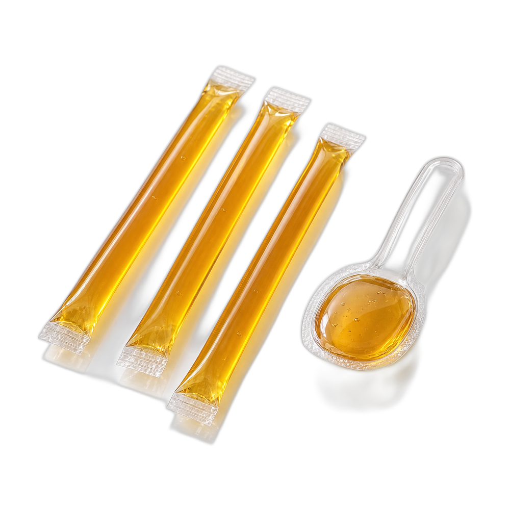 Neutral packaging-format illustration: Honey sticks & spoons
