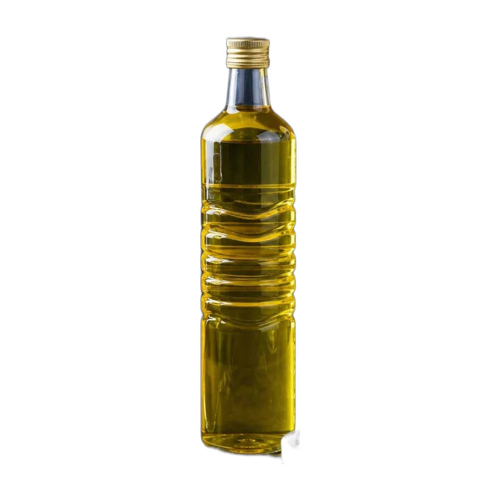 Illustration of an unbranded 1 litre PET bottle of extra virgin olive oil