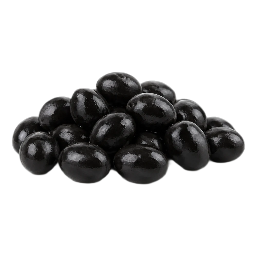 Unbranded product illustration: Whole black olives