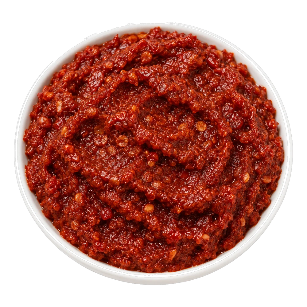Unbranded product illustration: Fiery sauce, harissa