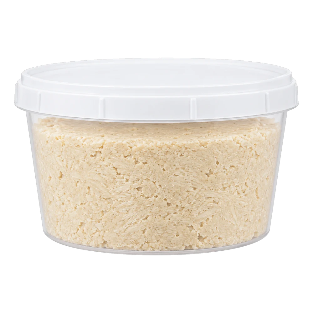 Neutral packaging-format illustration: Halva tub