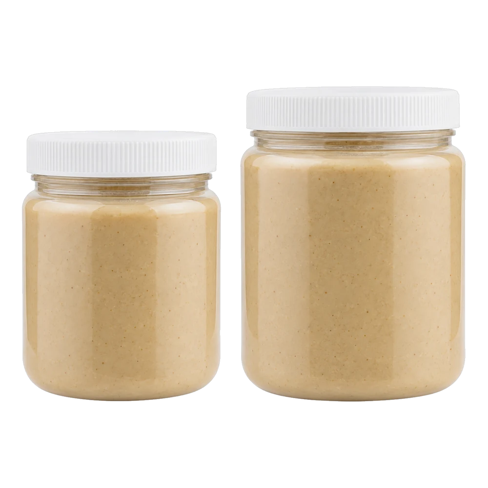 Neutral packaging-format illustration: Retail jar, 125 g and 240 g