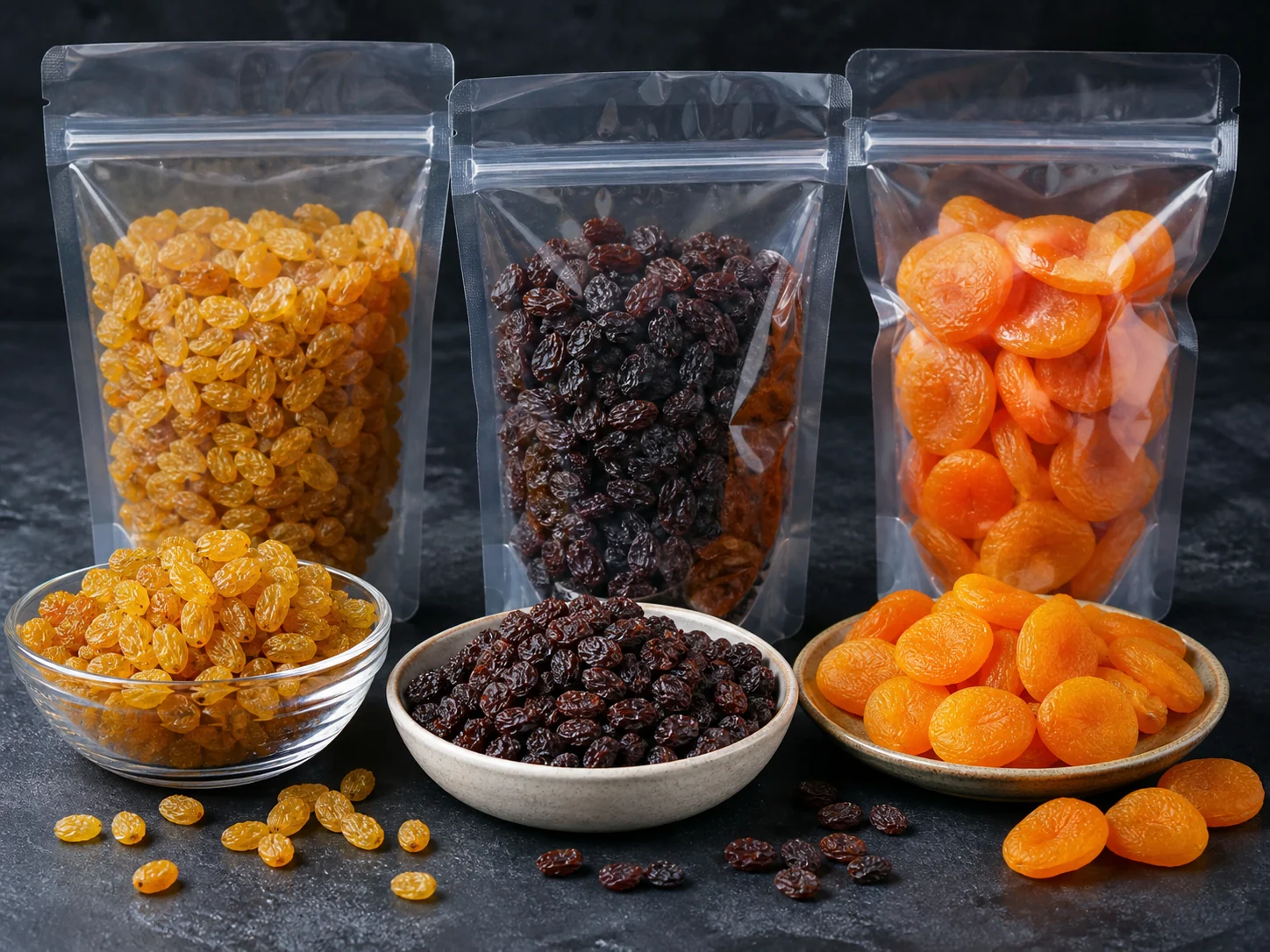 Fruits secs et raisins secs pour le sourcing alimentaire international
