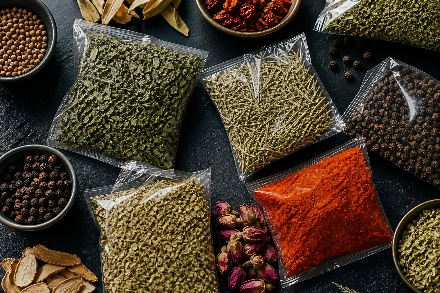 Herbes et plantes aromatiques pour le sourcing alimentaire international